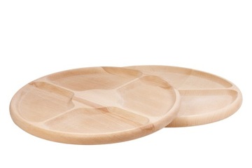 Закусочное блюдо, разделенная деревянная тарелка