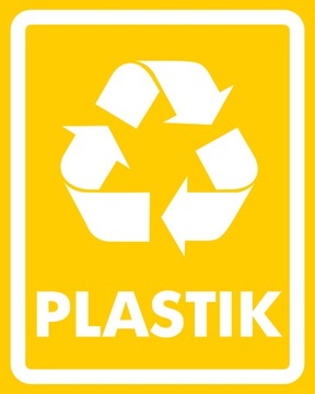 NAKLEJKA NA ŚMIETNIK KOSZ NA ŚMIECI 15cm PLASTIK