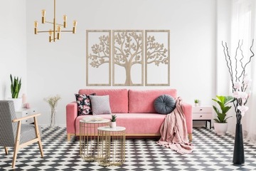 Ажурный декоративный 3D ТРИПТИК ДЕРЕВО СЧАСТЬЯ