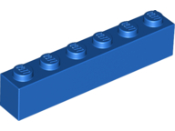 LEGO Klocek - brick 1x6 (3009) niebieski 2szt