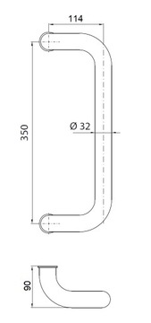 РУЧКА АНТАБА ДВЕРНАЯ РУЧКА НЕРЖАВЕЮЩАЯ СТАЛЬ. 350 мм