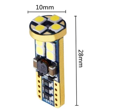 LED 12 SMD 3030 W5W T10 CANBUS ОРАНЖЕВЫЙ