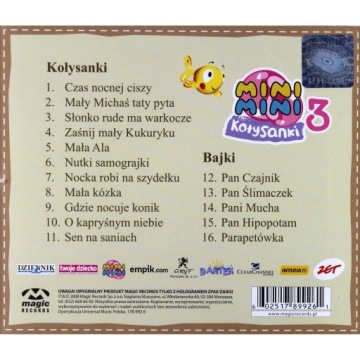 МИНИ КОЛЫБЕЛЬНЫЕ 3 - 1 CD + БУКЛЕТ + ПАЗЛ