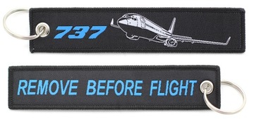 Тканый брелок Boeing 737 REMOVE BEFORE FLIGHT