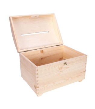 Kufer duży drewno SKRZYNKA na KOPERTY WESELE ŚLUB