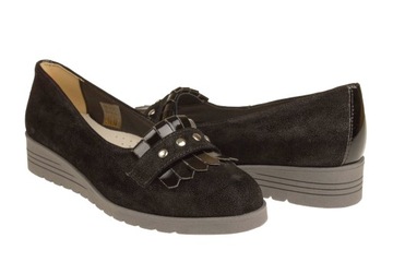 МОКАСИНЫ ЖЕНСКИЕ ROKBUT, ЧЕРНЫЙ НУБУК, DA497, размер 39