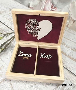 Коробка для конвертов 30х30 + обручальные кольца в стиле эко-рустик.