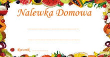 ETYKIETA POZIOMA NALEWKA DOMOWA MAŁA OWOCE 10szt