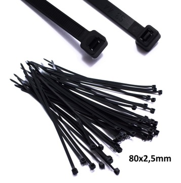 КАБЕЛЬНЫЕ СВЯЗКИ 80x2,5 ЧЕРНЫЕ УФ СВЯЗИ