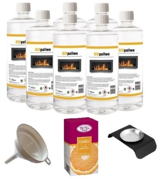 zestaw BIOPALIWO 7L bioetanol pojemnik do aromaterapii olejek pomarańcza