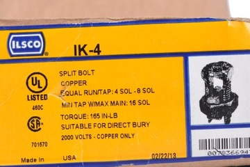 Коннектор винтовой ILSCO для проводов 4-16мм2 IK-4-Cu