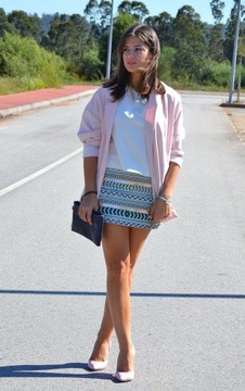 A321 ZARA SPÓDNICA CEKINY MARYNARKA KURTKA - M