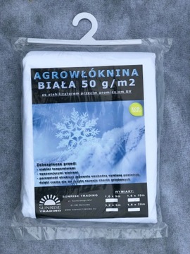 Agrowłóknina 50g biała 1,6x5m ZIMOWA gruba UV