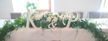 Инициалы Буквы для свадебного стола жениха и невесты в разных цветах.