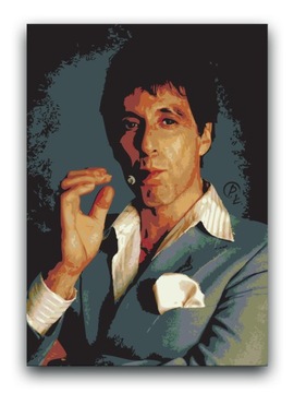 Człowiek z blizną OBRAZ 80x60 Scarface canvas