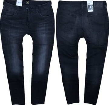 LEE RIDER jeansy slim BLACK SLASH stretch W32 L32