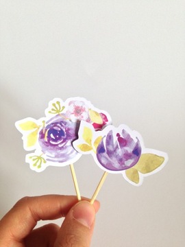 pikery do ciasta kwiaty urodziny SPRING FLOWERS
