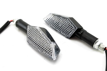 Поворотники для мотоцикла, черные, 14 светодиодов, 2 шт., допуск e50