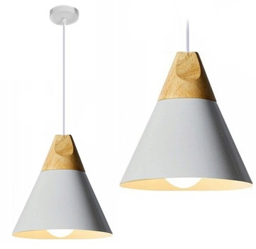 LAMPA WISZĄCA METAL DREWNO LOFT SCANDI C KOLORY