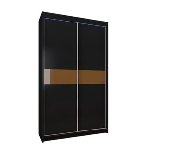 Szafa przesuwna dwudrzwiowa 120cm czarna T120
