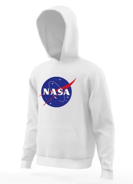 Bluza NASA, dziecięca na prezent, biała r. 152