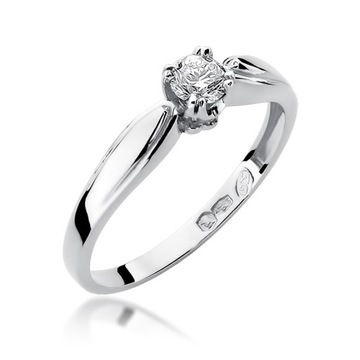 Pierścionek zaręczynowy Brylant 0,24 ct Białe Złoto pr. 585