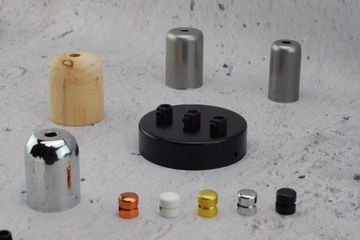 черная розетка, потолок, 3 банки, лампа-паук LOFT