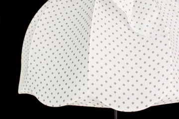 Abażur z kokardą bawełna BIAŁY SZARE GROSZKI 51cm