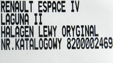 HALOGEN LEVÝ PŘEDNÍ ESPACE LAGUNA 8200002469