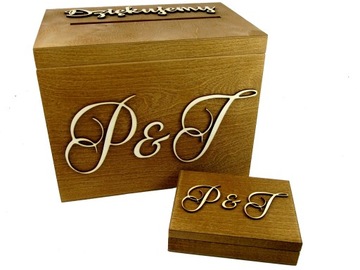 Komplet Na Koperty Obrączki Inicjały Ślub Pudełka