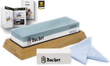 Ostrzałka kamienna kamień wodny do ostrzenia BACHER 3000/8000 ZEST EBOOK