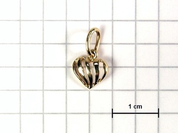 КУЛОН С ЗОЛОТЫМ СЕРДЦЕМ 585 ПРОБЫ, МАЛЕНЬКОЕ ОЧАРОВАТЕЛЬНОЕ СЕРДЦЕ