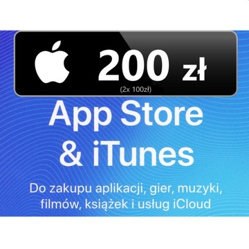 App Store iTunes 200 zł Doładowanie Apple, iPhone