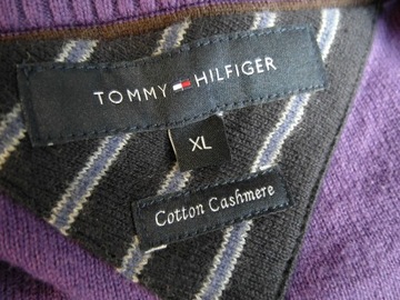 TOMMY HILFIGER ELEGANCKI SWETER ROMBY ROZ. XL