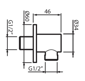 УГЛОВОЕ СОЕДИНЕНИЕ VEDO, ХРОМ