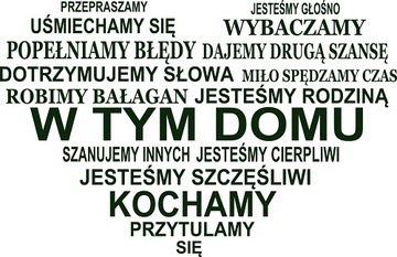 NAKLEJKI ścienne CYTATY w tym domu CYTAT serce 50
