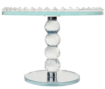 СТЕКЛЯННАЯ ТАРЕЛКА ДЛЯ ТОРТОВ, ФРУКТОВ, ⌀ 25 см ГЛАМУР