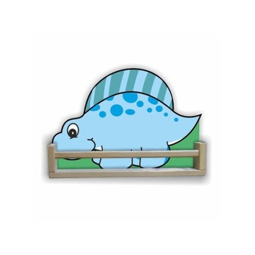 Półka drewniana DINO DINOZAUR NIEBIESKA