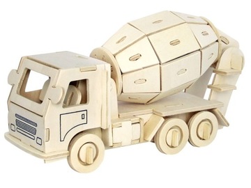 PUZZLE DREWNIANE 3D BETONIARKA SAMOCHÓD AUTO