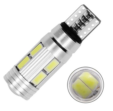 ŻARÓWKA LED 10 SMD 5630 W5W T10 CANBUS SOCZEWKA
