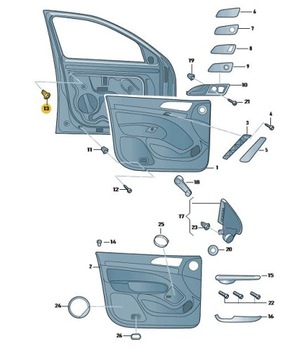 ЗАЖИМ-ПИН ЗАГЛУШКА ОБИВКИ ДВЕРИ SKODA 5J0867276