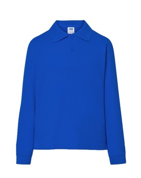 ДЕТСКАЯ ФУТБОЛКА ПОЛО С ДЛИННЫМ РУКАВОМ СИНАЯ 12/14 ЛЕТ