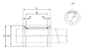 Łożysko liniowe LM 16 UU Fi 16 Drukarka RepRap 3D