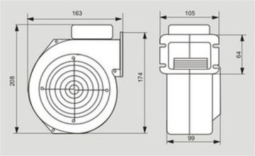 Вентилятор WPA 06, поддувало для печного котла MplusM