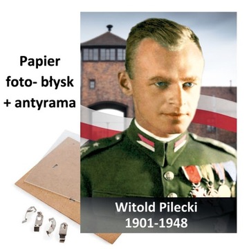 PORTRET ZDJĘCIE rtm. WITOLD PILECKI W ANTYRAMIE A4
