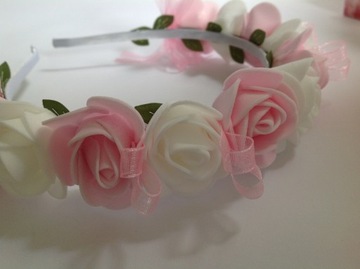 ПОЯСТ С ЦВЕТАМИ РОЗОВЫЕ БЕЛЫЕ РОЗЫ, универсальный размер