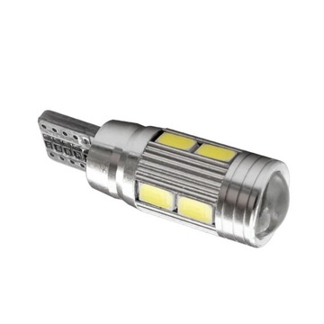 СВЕТОДИОДНАЯ ЛАМПОЧКА 10 SMD 5630 W5W T10 ЛИНЗА CANBUS