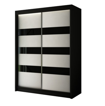 Szafa 120cm Czarno - Biała + Szkło Lacobel!