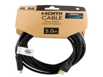 DŁUGI Kabel HDMI - HDMI 5m 4K 4K2K 3D HIGH SPEED