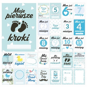 KARTY DO ZDJĘĆ pierwszy rok życia 30 kart + GRATIS